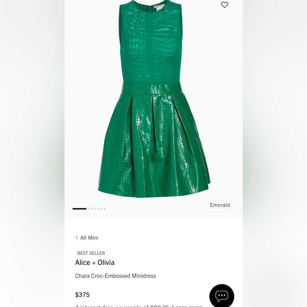 Alice + Olivia 
Chara Croc-Embossed Minidress